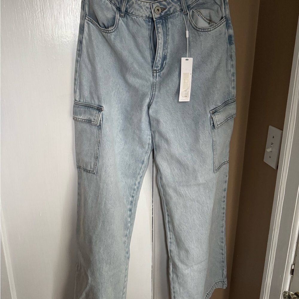Stylish Light Blue Wide Leg Jeans